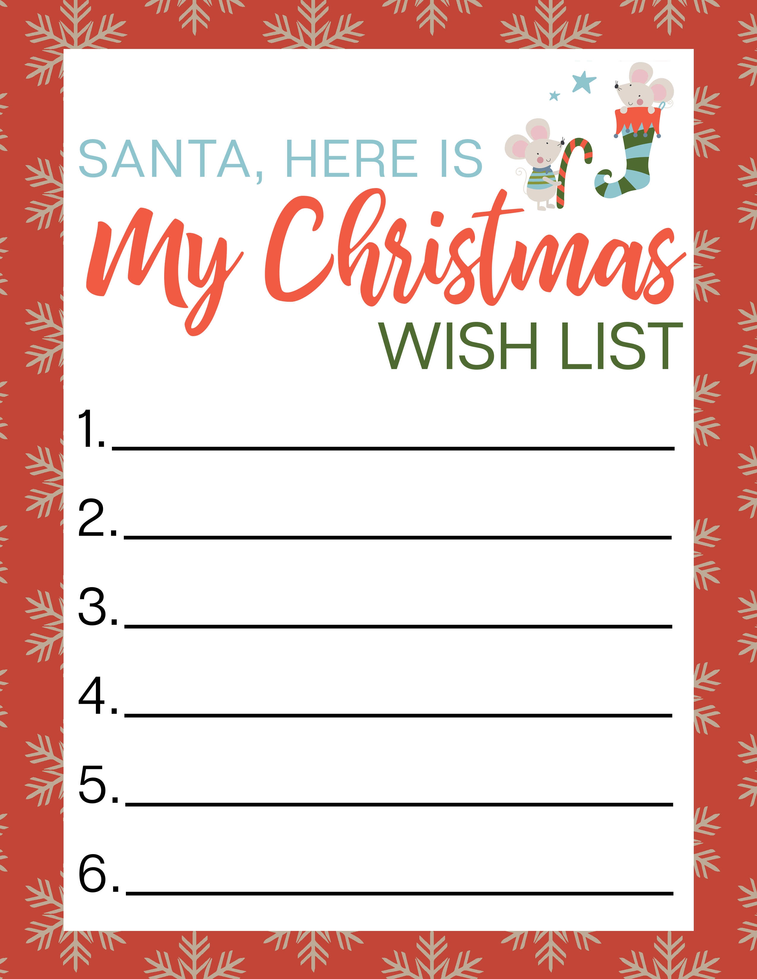 Christmas Printable Wish List Free Christmas Printables For Kids ...