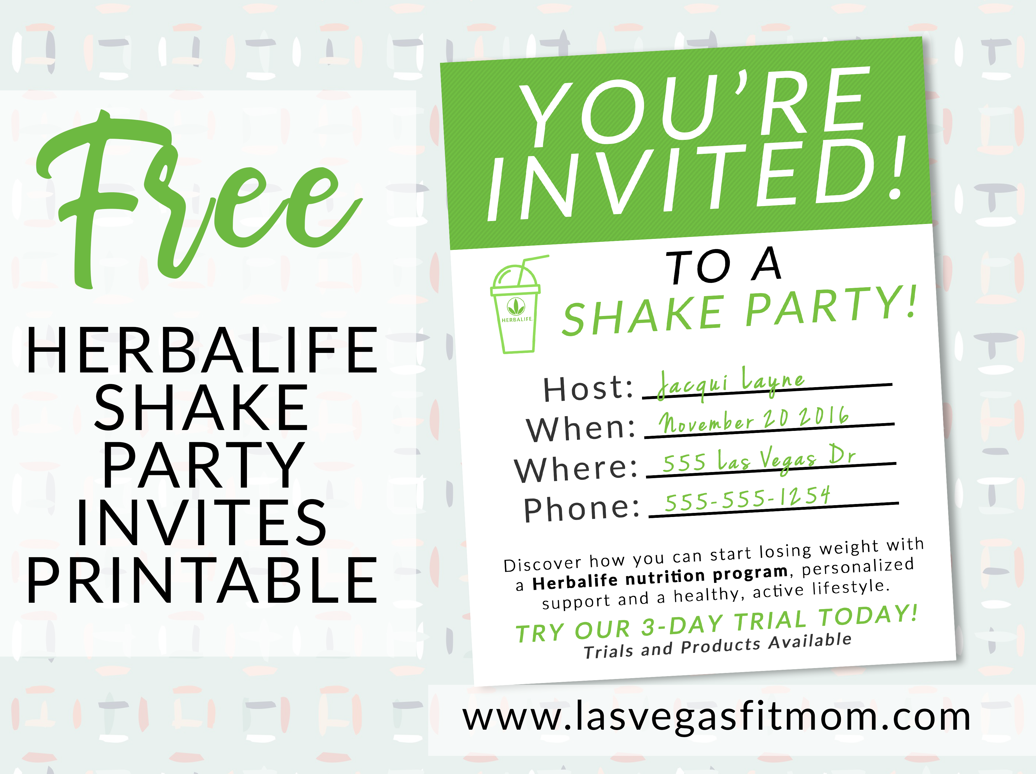 Herbalife Shake Party Invitation 2